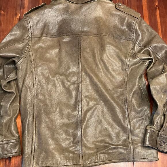 Andrew Marc Men’s Military Style Leather Jacket, Size XL - Picture 5 of 5
